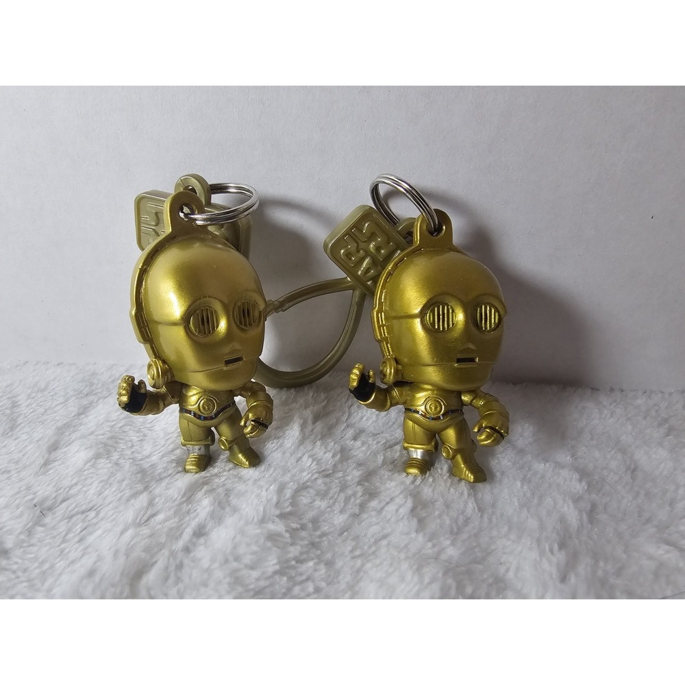 Star Wars C-3PO Soft Vinyl Keychains‎ Lot of 2 Gold Lucasfilm